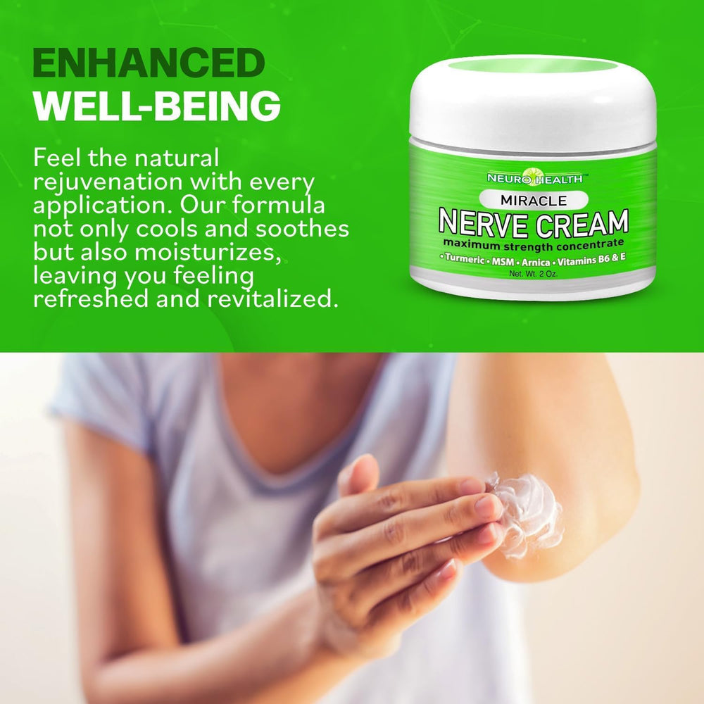 Skin shows cooling sensation after applying Neuro Health Miracle Nerve Cream.