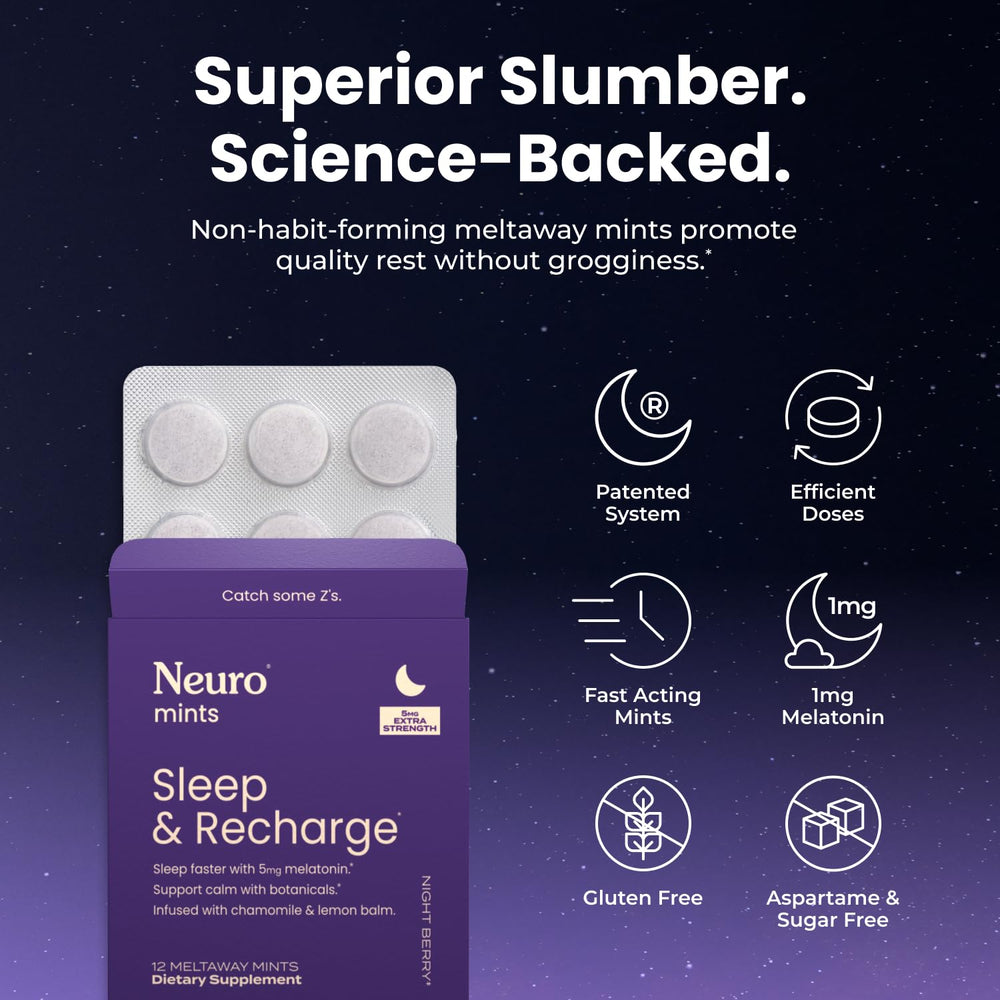 Night Berry flavored Neuro Sleep meltaway mints packaging