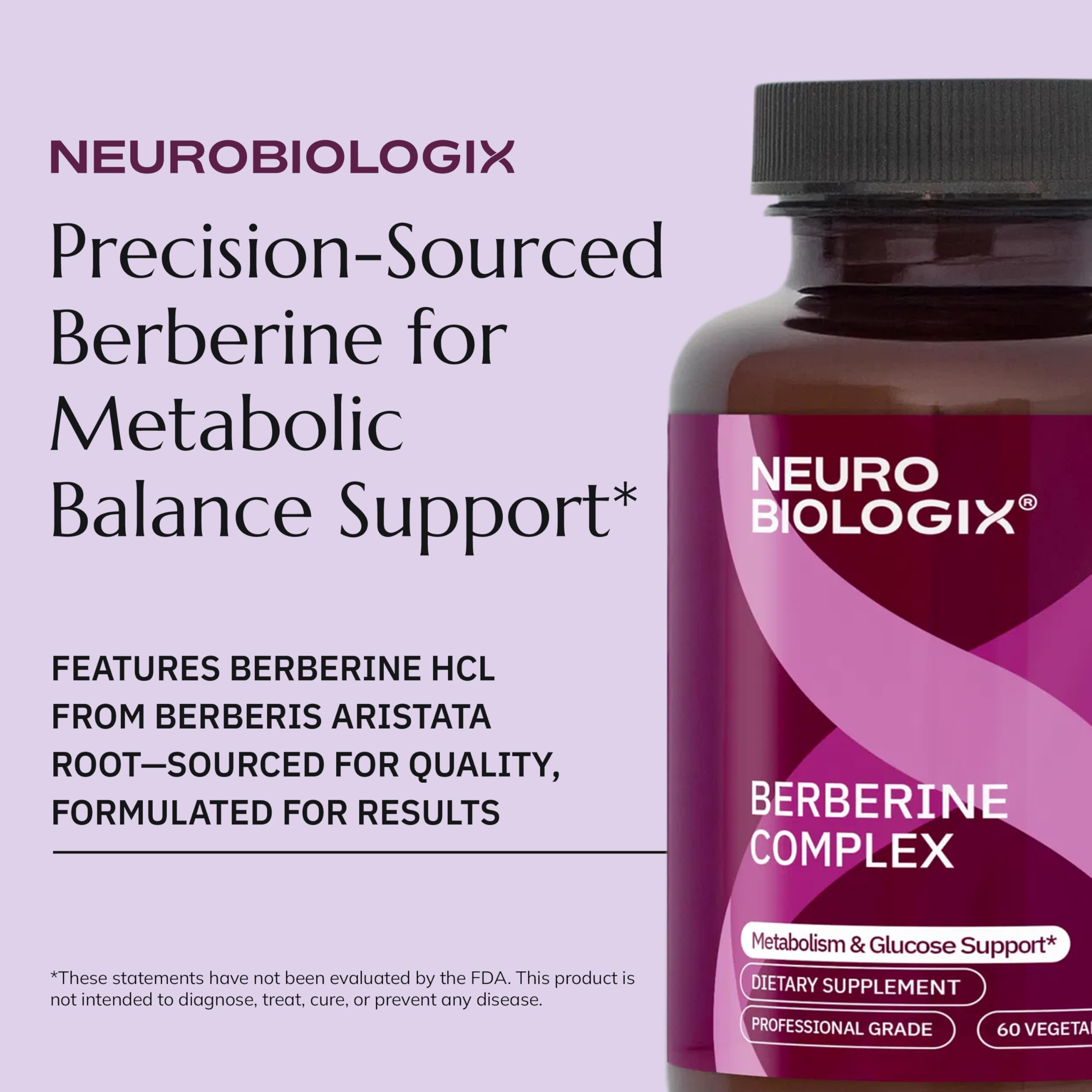 Glass of water beside Neurobiologix Berberine Complex capsules for routine intake