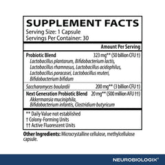 Neurobiologix Biotic Supreme Akkermansia graphic emphasizing microbial balance.