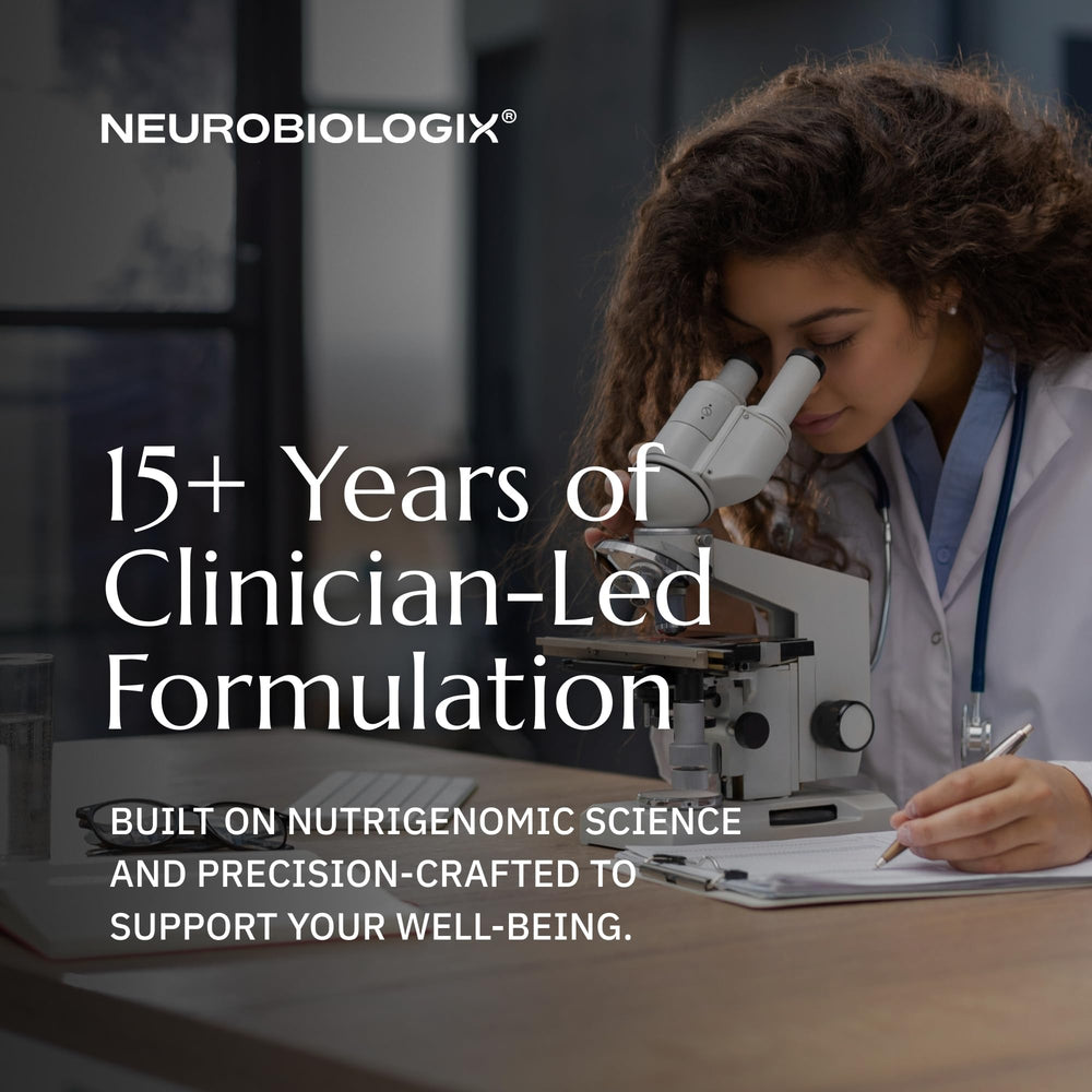 Neurobiologix Biotic Supreme bottle on desk for a daily routine.