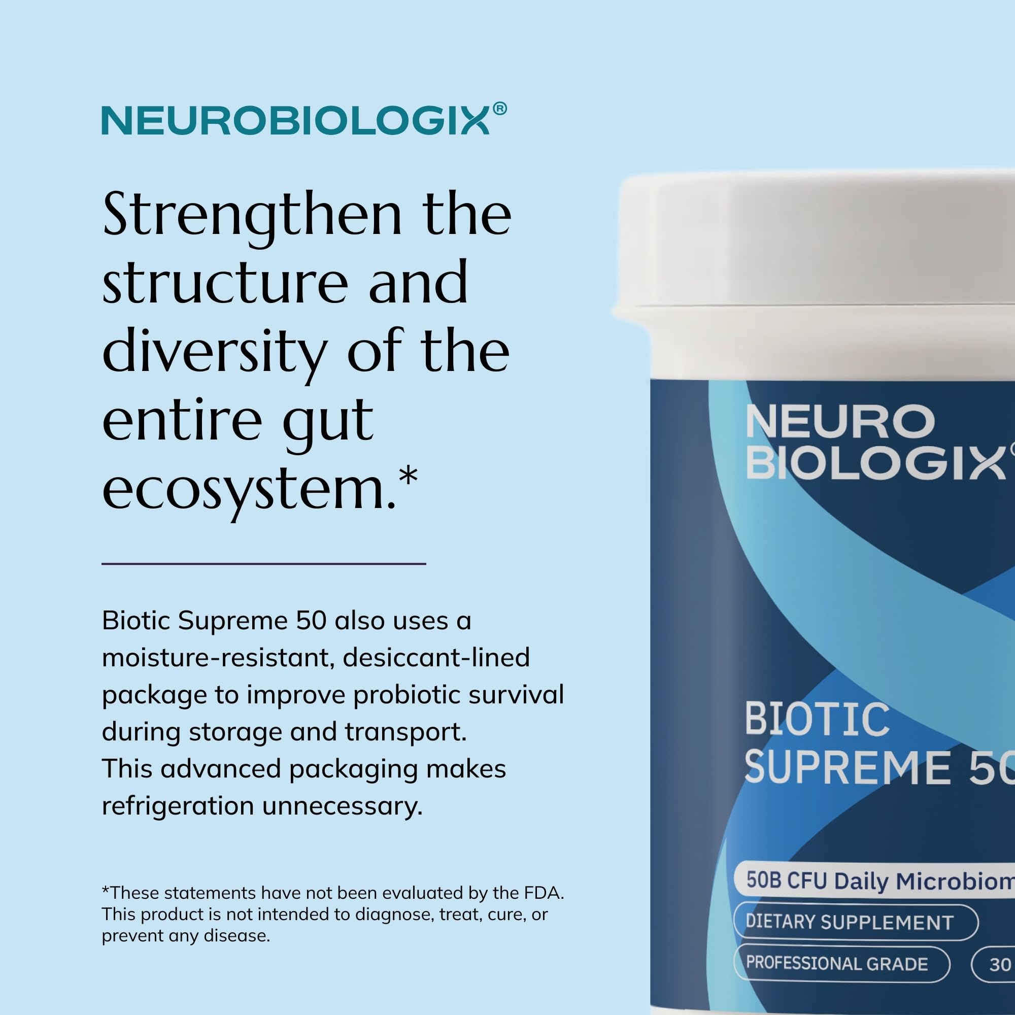 Neurobiologix Biotic Supreme Saccharomyces boulardii icon illustrating broad probiotic coverage.