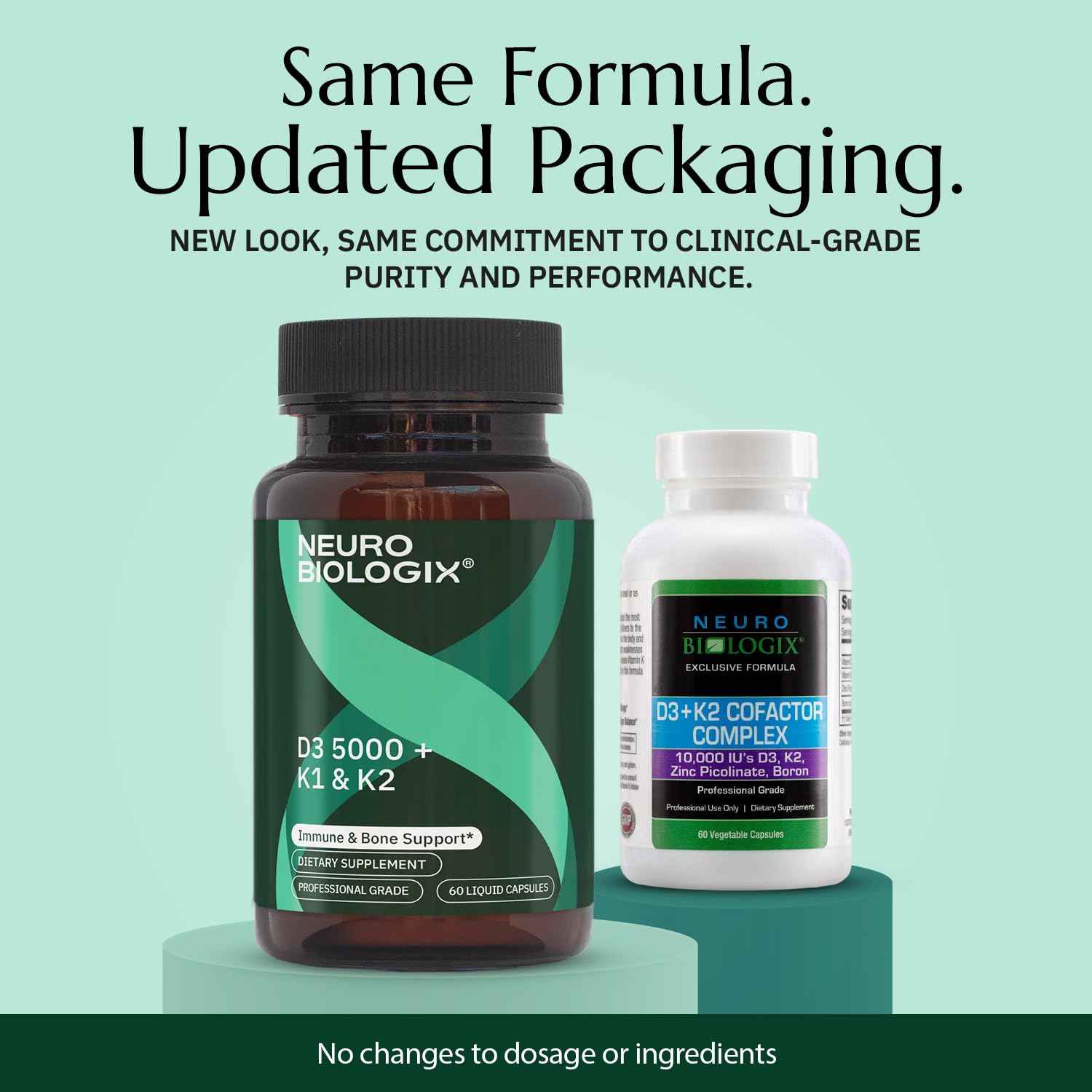 Neurobiologix D3 5000 K1/K2 bottle back label with ingredients