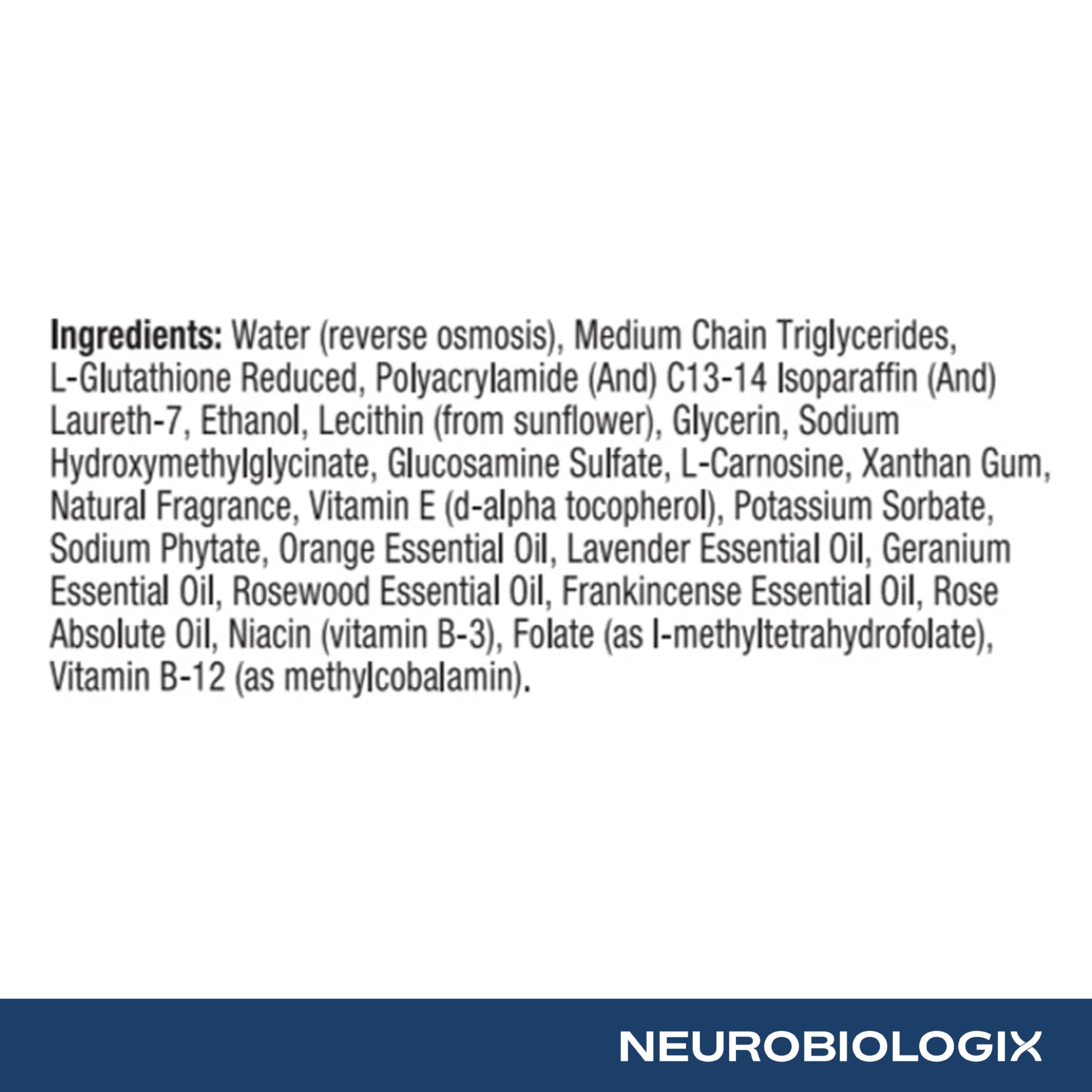 Texture close-up of Neurobiologix Glutathione Topical Cream showing smooth feel.