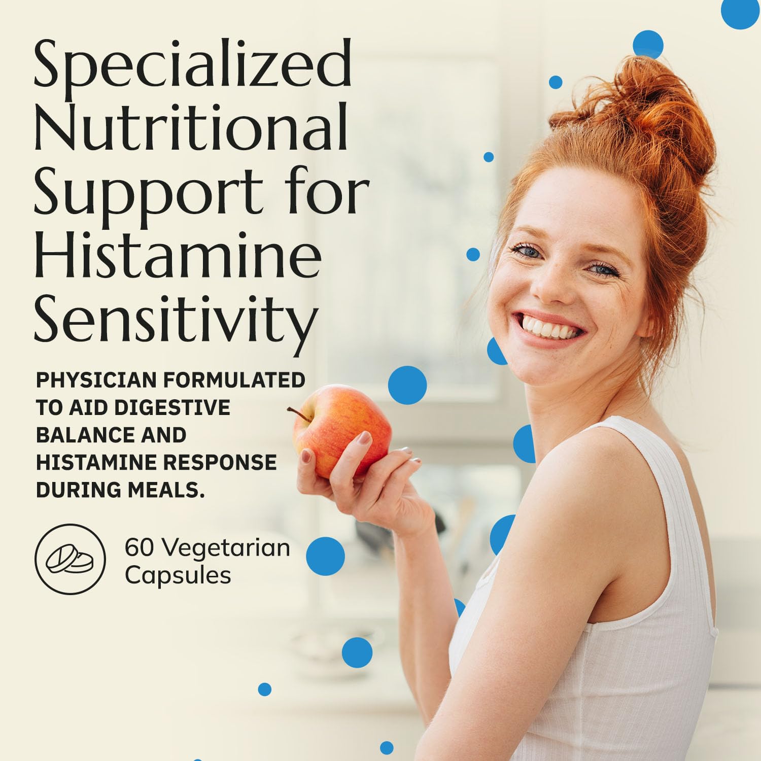 Neurobiologix Gut Histamine Support label emphasizes gluten-free, dairy-free, GMO-free ingredients.