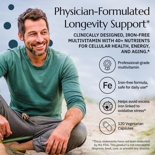 Longevity Multi capsules close-up for easy daily supplementation and energy support