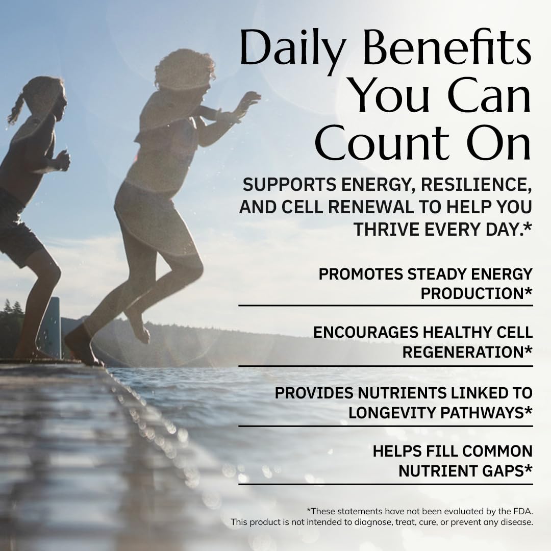 CoQ10 and NR ingredients badge indicates advanced nutrient support