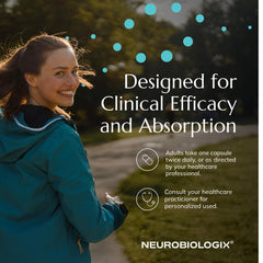 Single capsule beside Neurobiologix Methyl Folate Plus bottle illustrating easy daily intake