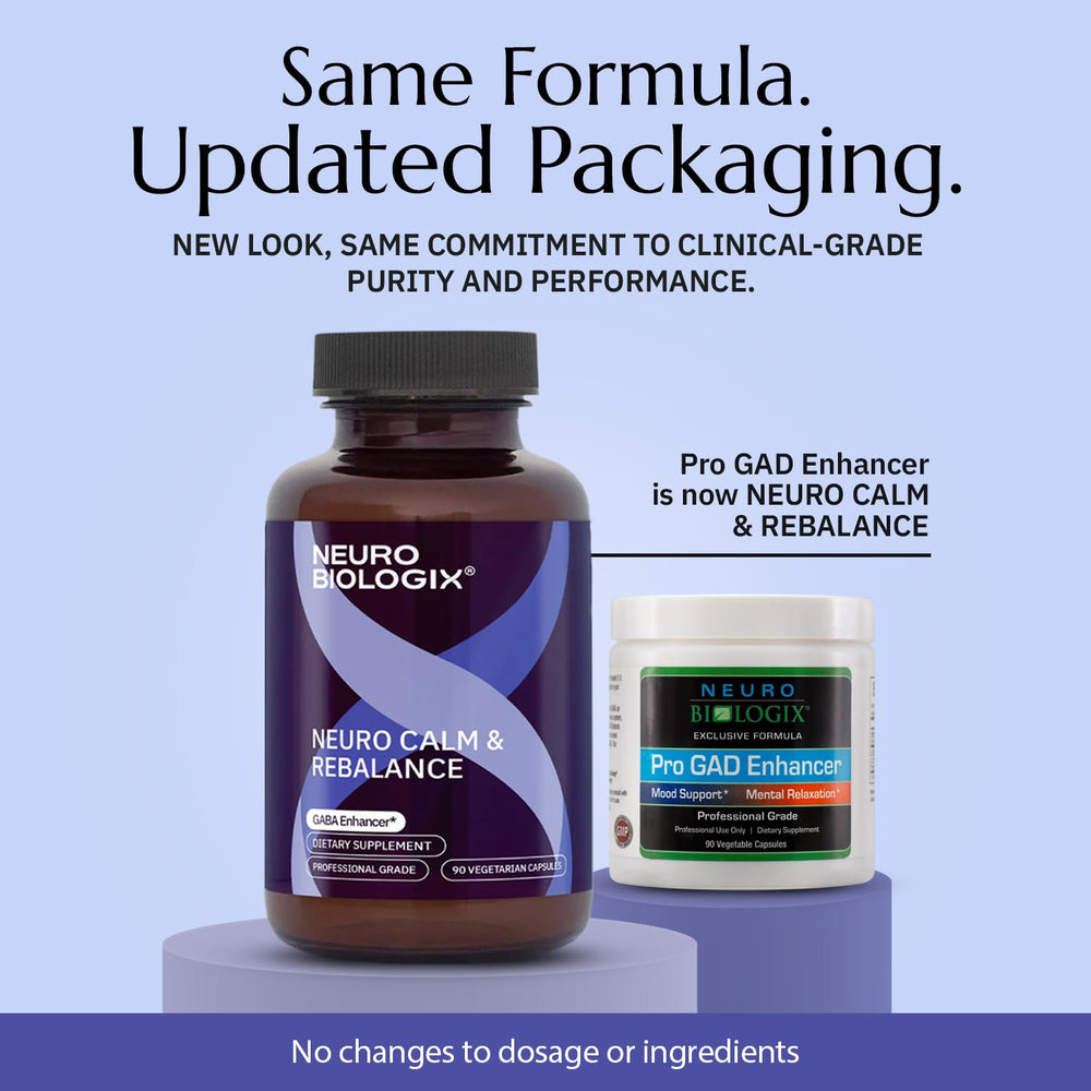 Close-up of Neuro Calm & Rebalance capsules showcasing mood balance benefits.