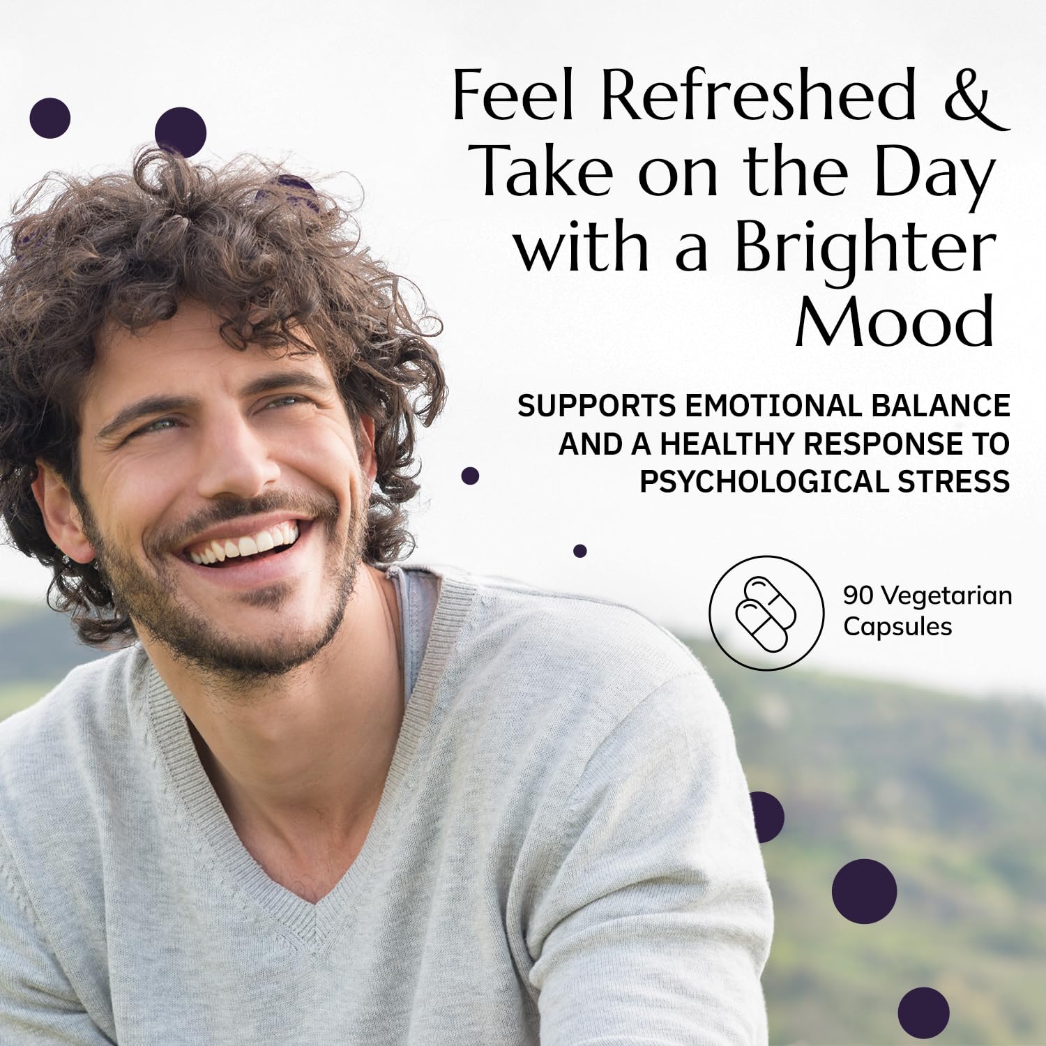 Neuro Calm label highlights gluten-free and vegetarian formula.