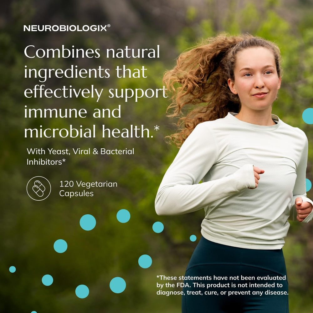 Capsules close-up highlighting monolaurin and L-lysine in the formula.