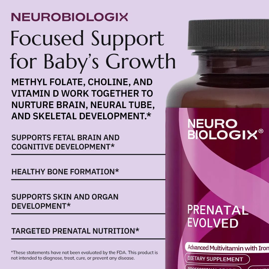 Neurobiologix Prenatal Evolved choline and K2 capsule close-up for daily wellness.