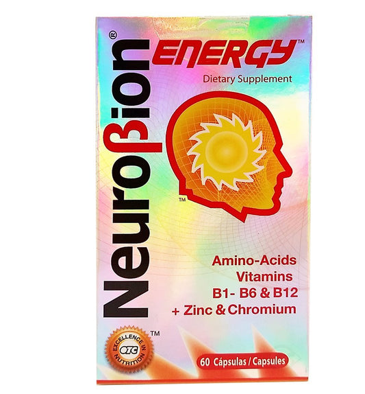 Neurobion Energy Amino Acids bottle front for daily energy support.