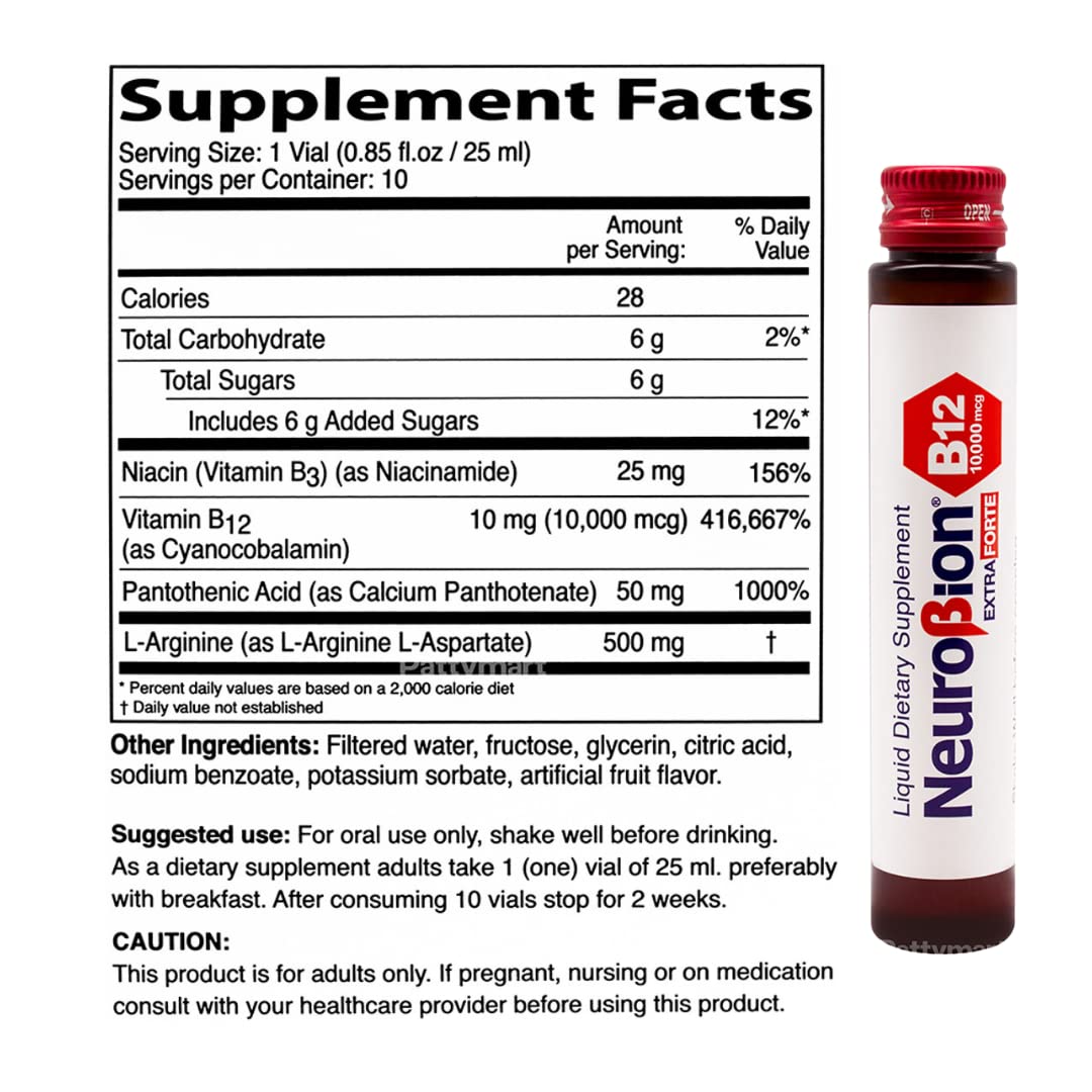 Neurobion twist-off cap vial ready for a quick, on-the-go sip.
