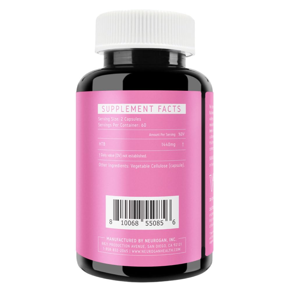 Neurogan HTB capsules bottle back label highlights third-party tested purity.