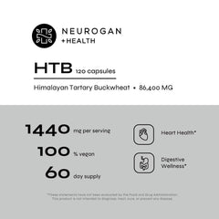 Neurogan HTB capsules closeup, easy-to-swallow vegan capsules.