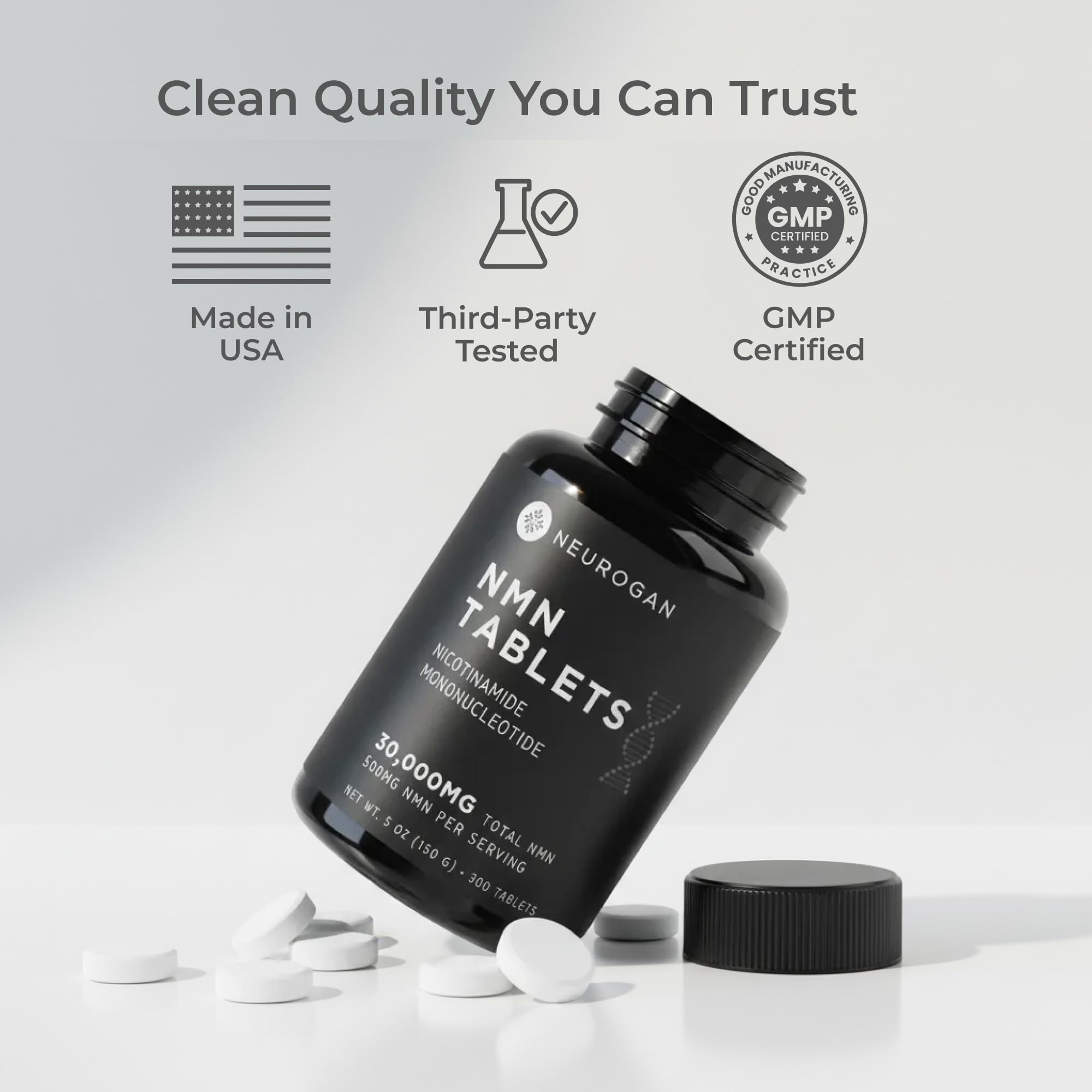 Neurogan NMN packaging box with lifestyle backdrop suggesting overall wellness.