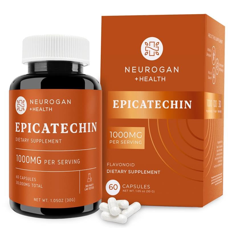 Neurogan Potent Epicatechin bottle showing capsules; supports nitric oxide pathways for better training flow.