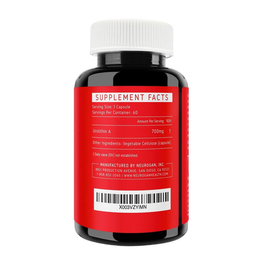 Close-up of Neurogan Urolithin A capsules for easy daily intake.