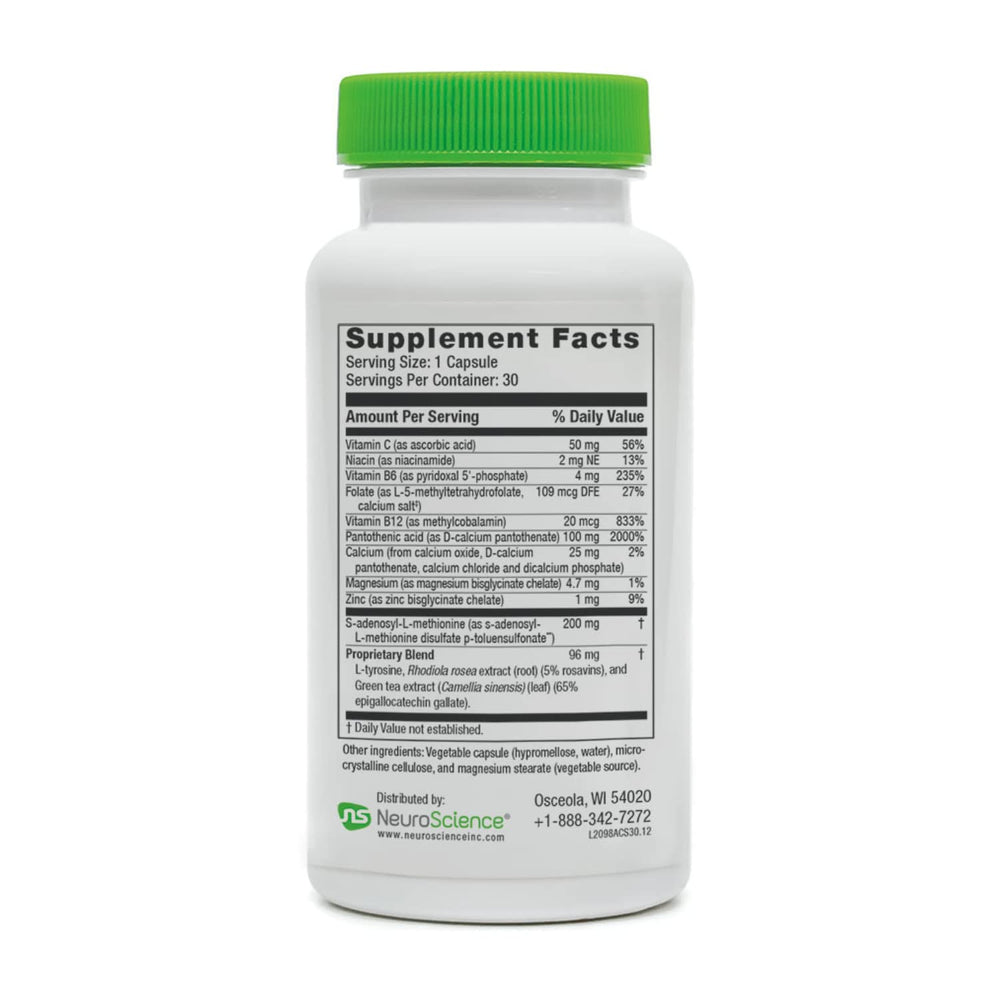 NeuroScience AdreCor capsules with SAMe and Rhodiola for stress support