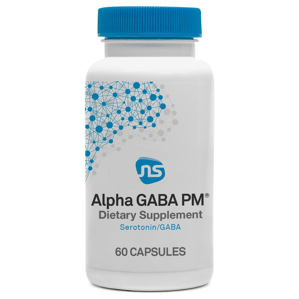NeuroScience Alpha GABA PM bottle promotes calm nights and restful sleep