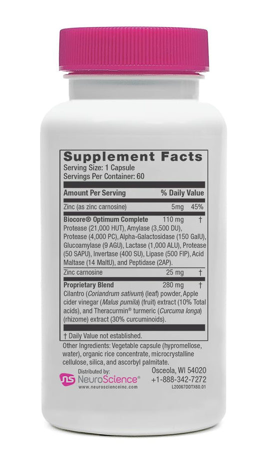 NeuroScience Digest DTX bottle pour captures convenient dosing for daily digestion.