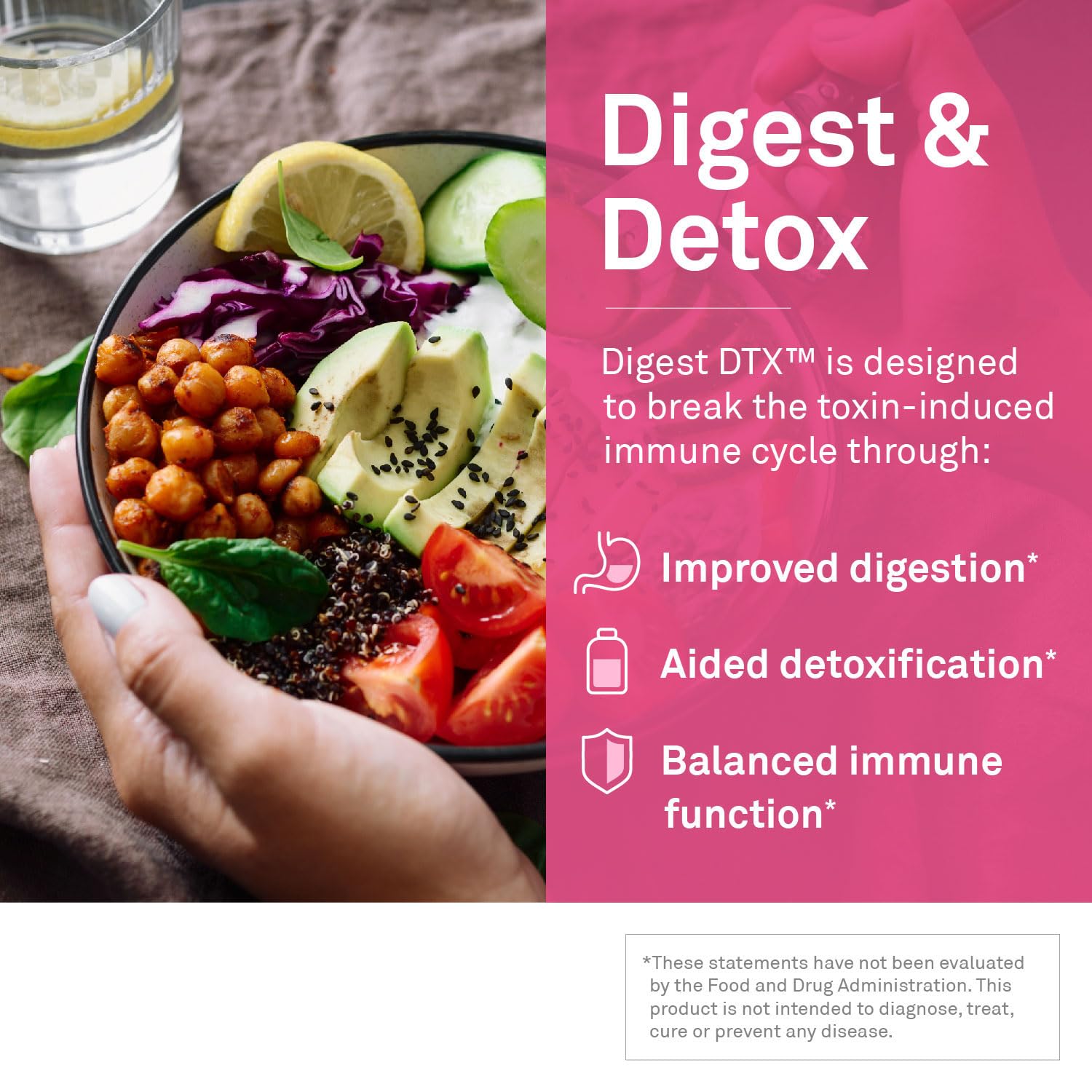 NeuroScience Digest DTX capsules closeup highlights vegetarian enzyme blend for nutrient absorption.