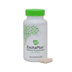 NeuroScience ExcitaPlus bottle front for adrenal support and energy.
