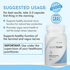 NeuroTears packaging inside view emphasizes quality and GMP oversight.