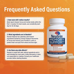Neutein label detail features non-GMO ingredients supporting brain health.