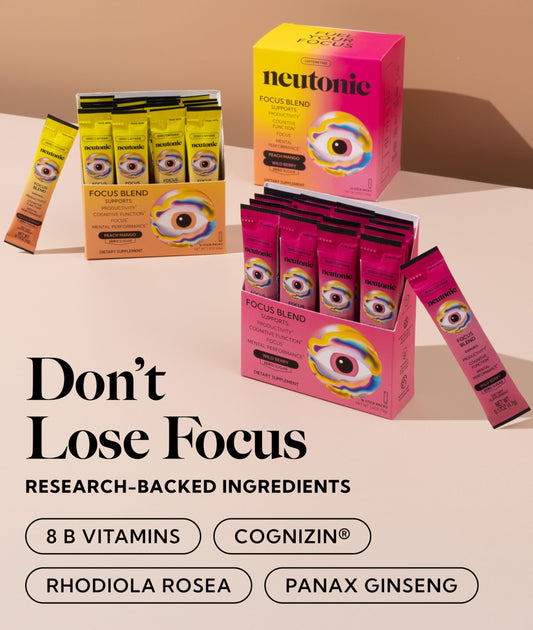 Neutonic focus sticks wild berry — tasty mental clarity support for study sessions.