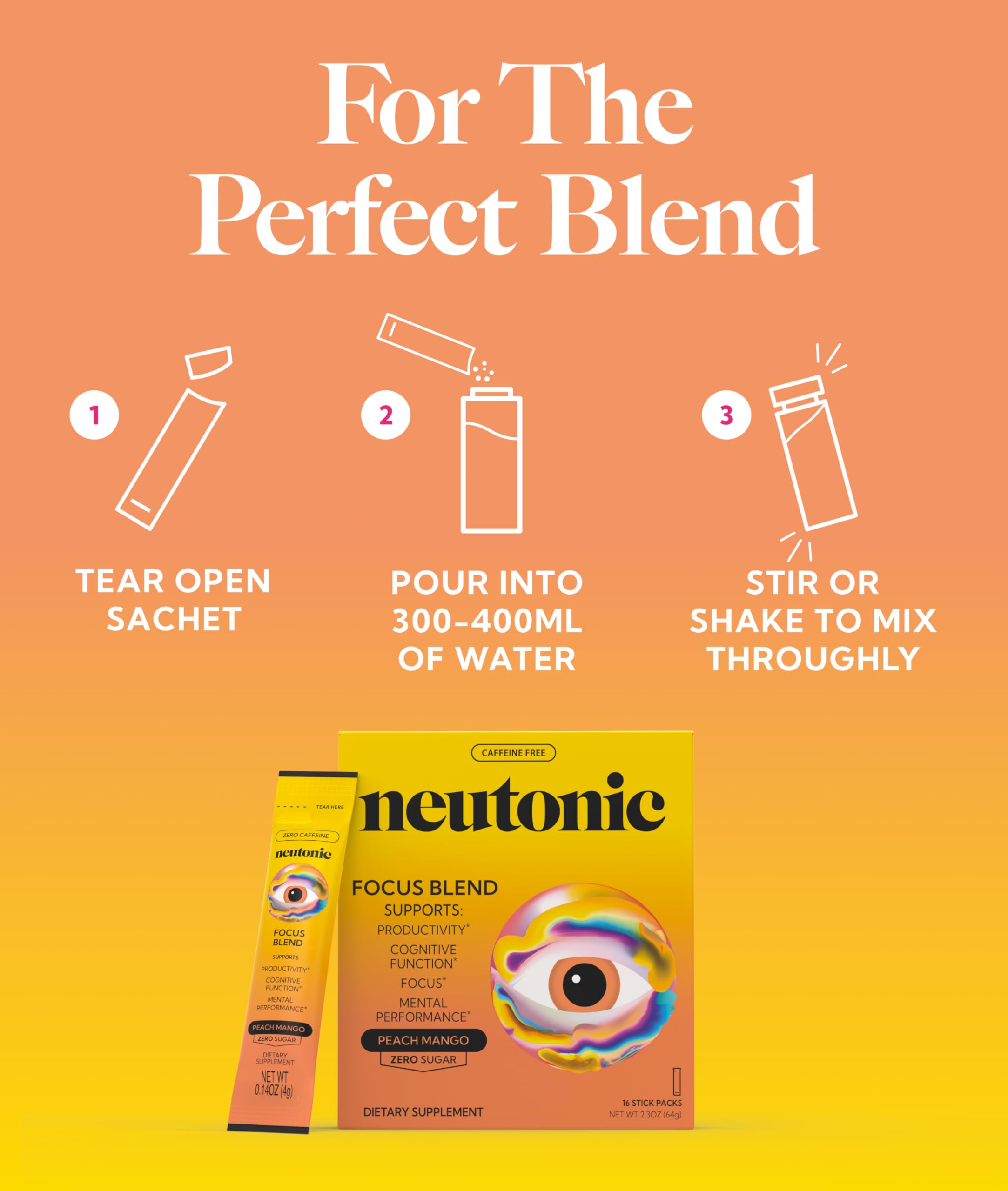 Neutonic Peach Mango flavor splash over a glass.