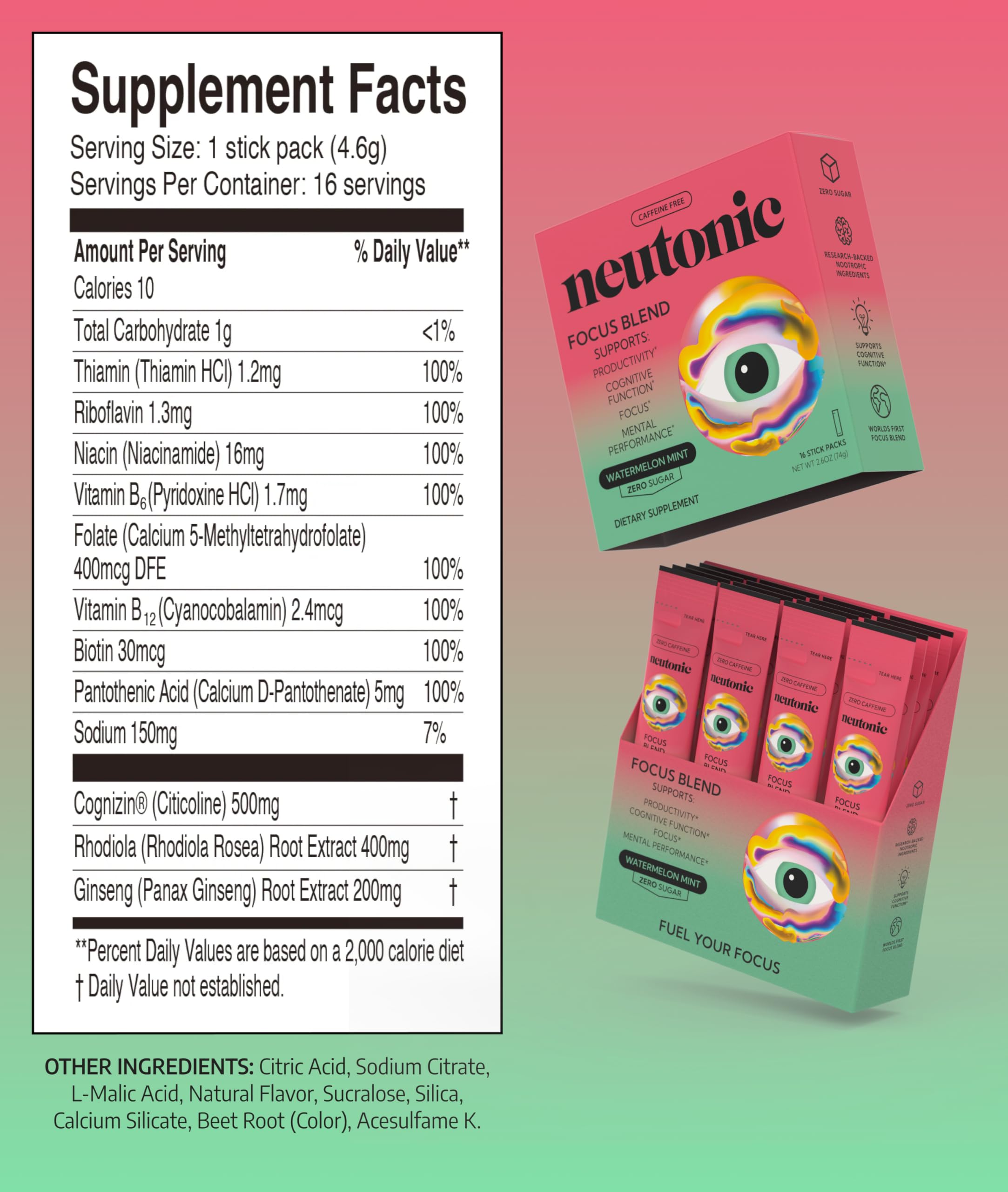 Neutonic Watermelon Mint morning routine visual for daily focus.