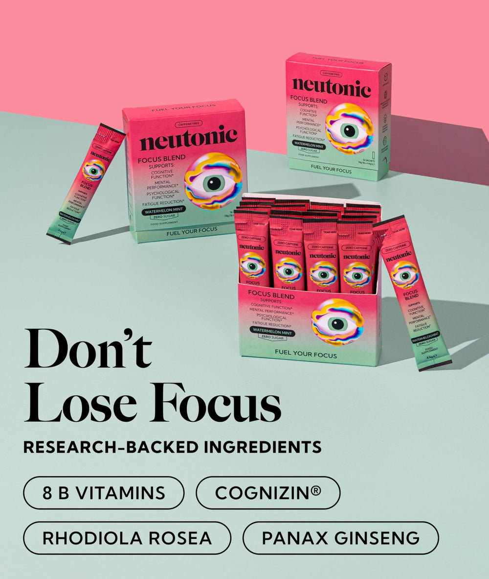 Neutonic Watermelon Mint stick-pack back displays ingredients and benefits.