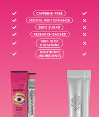 Neutonic wild berry flavor stick being stirred for a focus boost