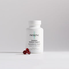 NeuEve Feminine Moisture bottle front view, 60 vegan softgels for vaginal moisture support.