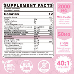 NEVISS 40:1 ratio graphic highlights balance of inositol ingredients.
