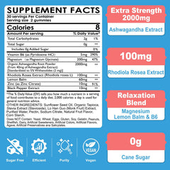 Ingredients panel of NEVISS Ashwagandha Gummies highlight key botanicals.