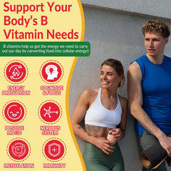 NEVISS B100 Complex Gummies non-GMO label highlights vegan, gelatin-free formula