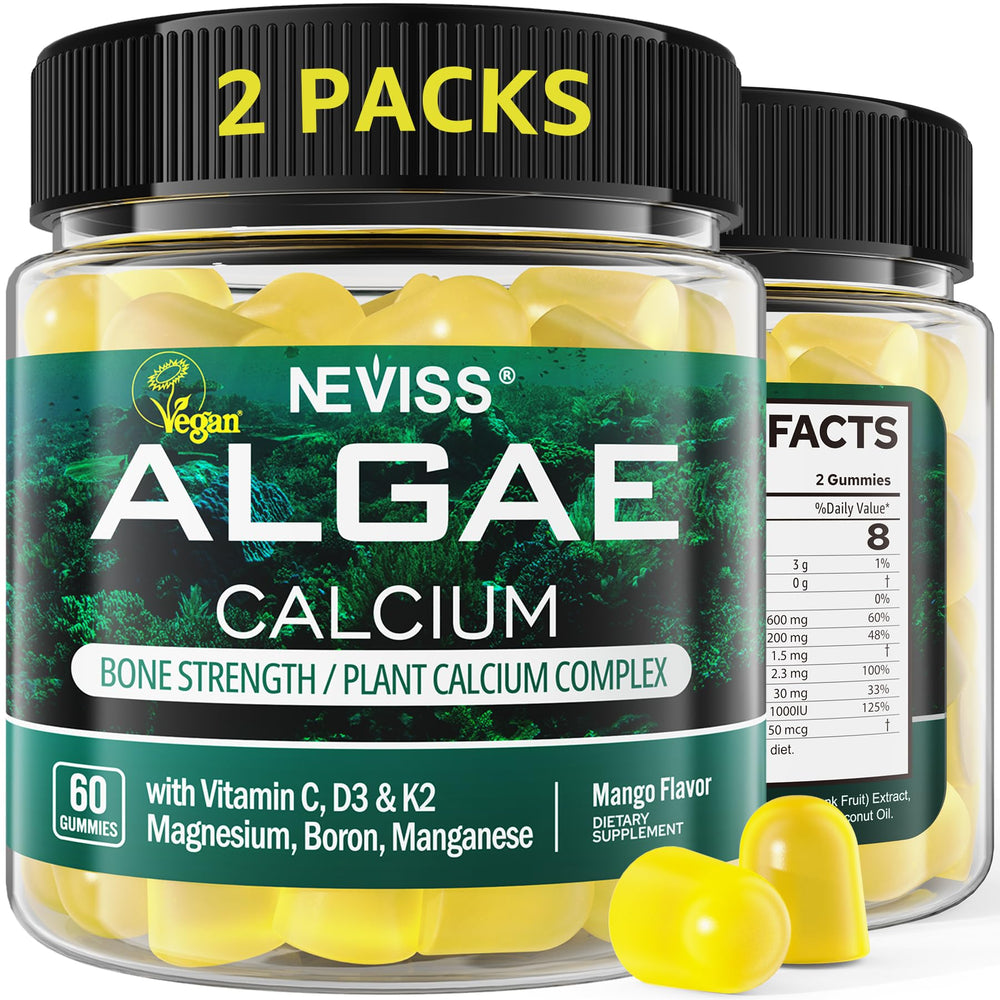 Neviss Calcium Gummies Women 2-Pack pack shot highlighting convenient daily bone support.