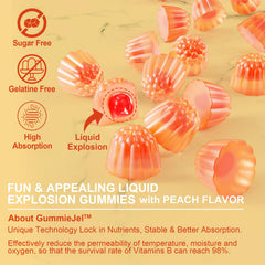 NEVISS D3+K2 peach-flavor gummies ideal for daily bone and immune support.