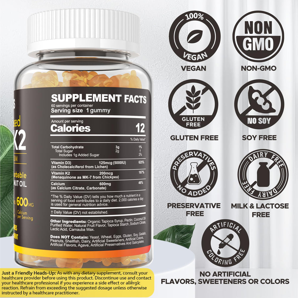 Closeup of NEVISS gummies showing chewy texture and plant-based D3K2.