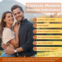NEVISS flaxseed oil blend visual emphasizing balanced omega-6 to 3 ratio.