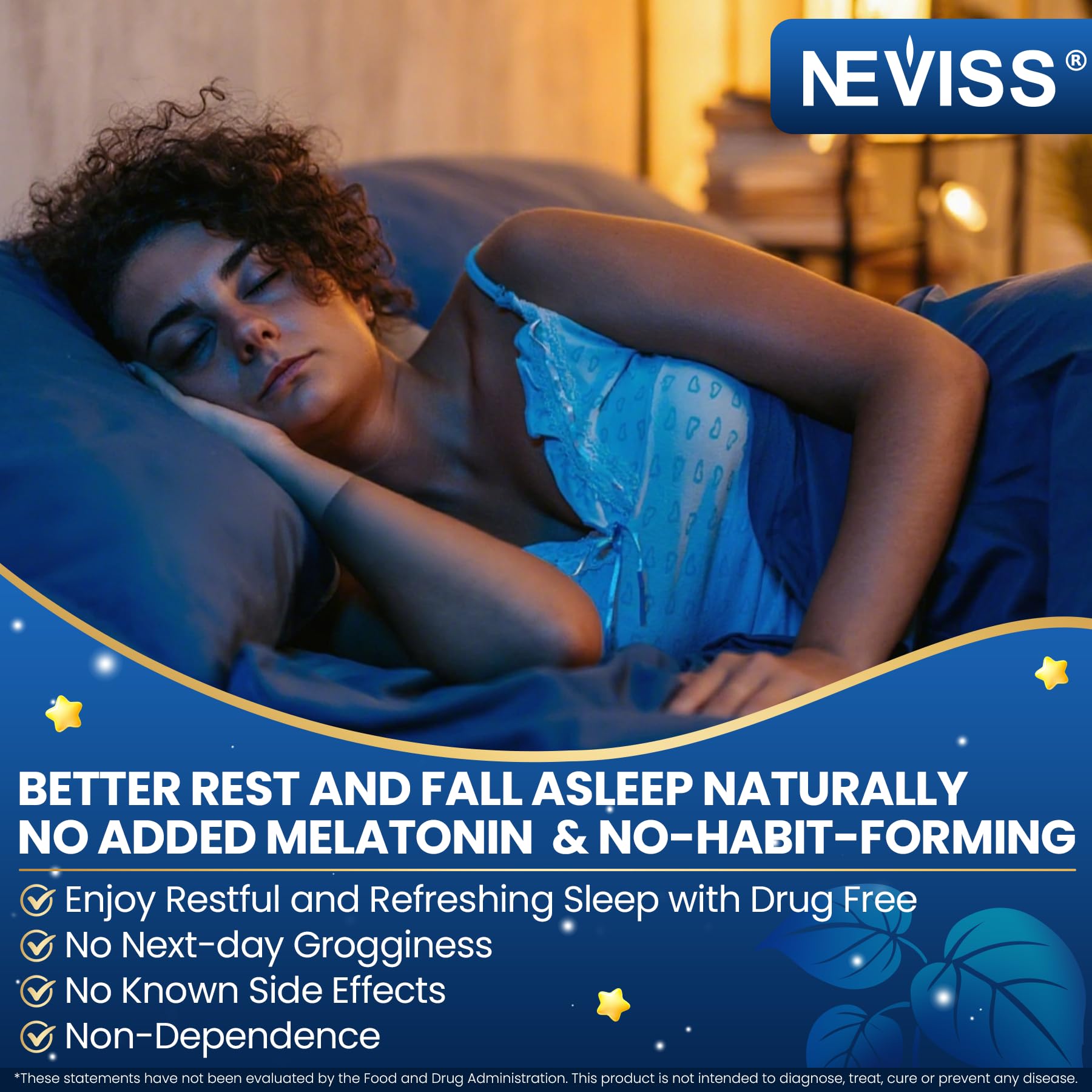 NEVISS Kava Kava Gummies lemon-flavored label indicating sugar-free vegan formula.