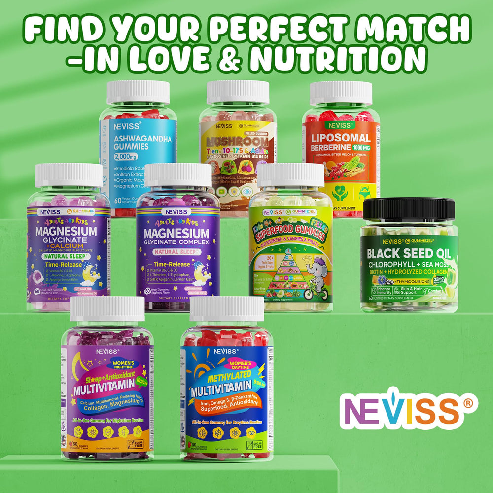 NEVISS sugar-free gummies convey kid-friendly nutrition without added sugar.