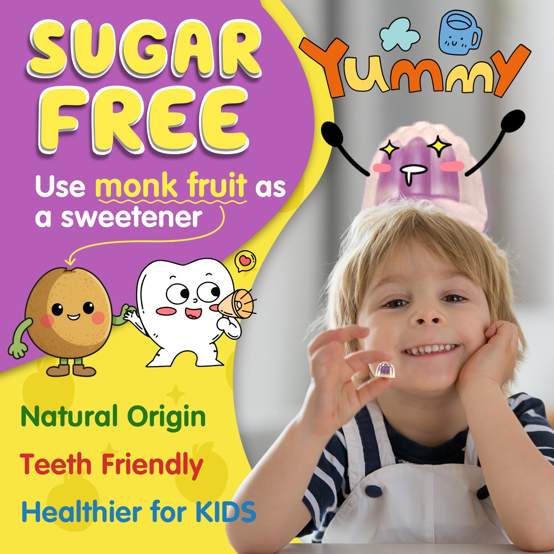 Allergen-conscious vegan label on NEVISS gummies for parents
