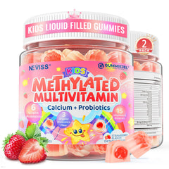 Neviss Kids Multivitamin Gummies bottle front highlights a 20-in-1 nutrition profile for daily kids' health.