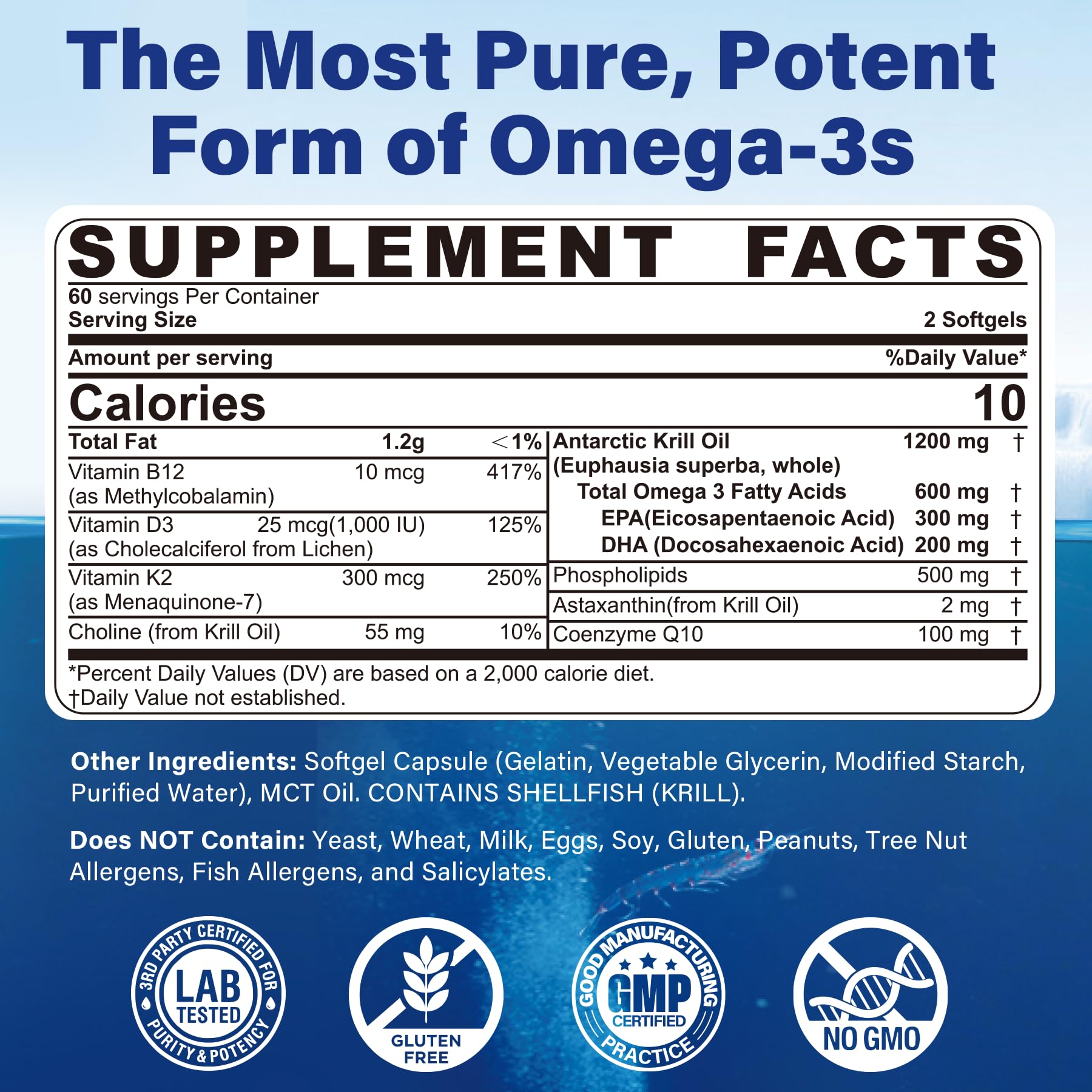 Closeup of NEVISS krill oil softgels, small and easy to swallow