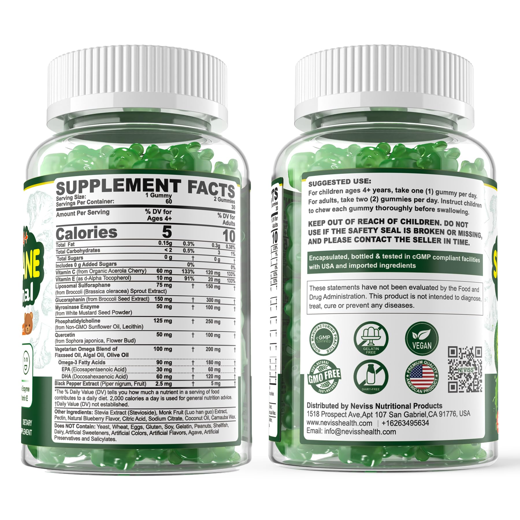 Neviss natural flavor blueberries, monk fruit and stevia provide a pleasant taste