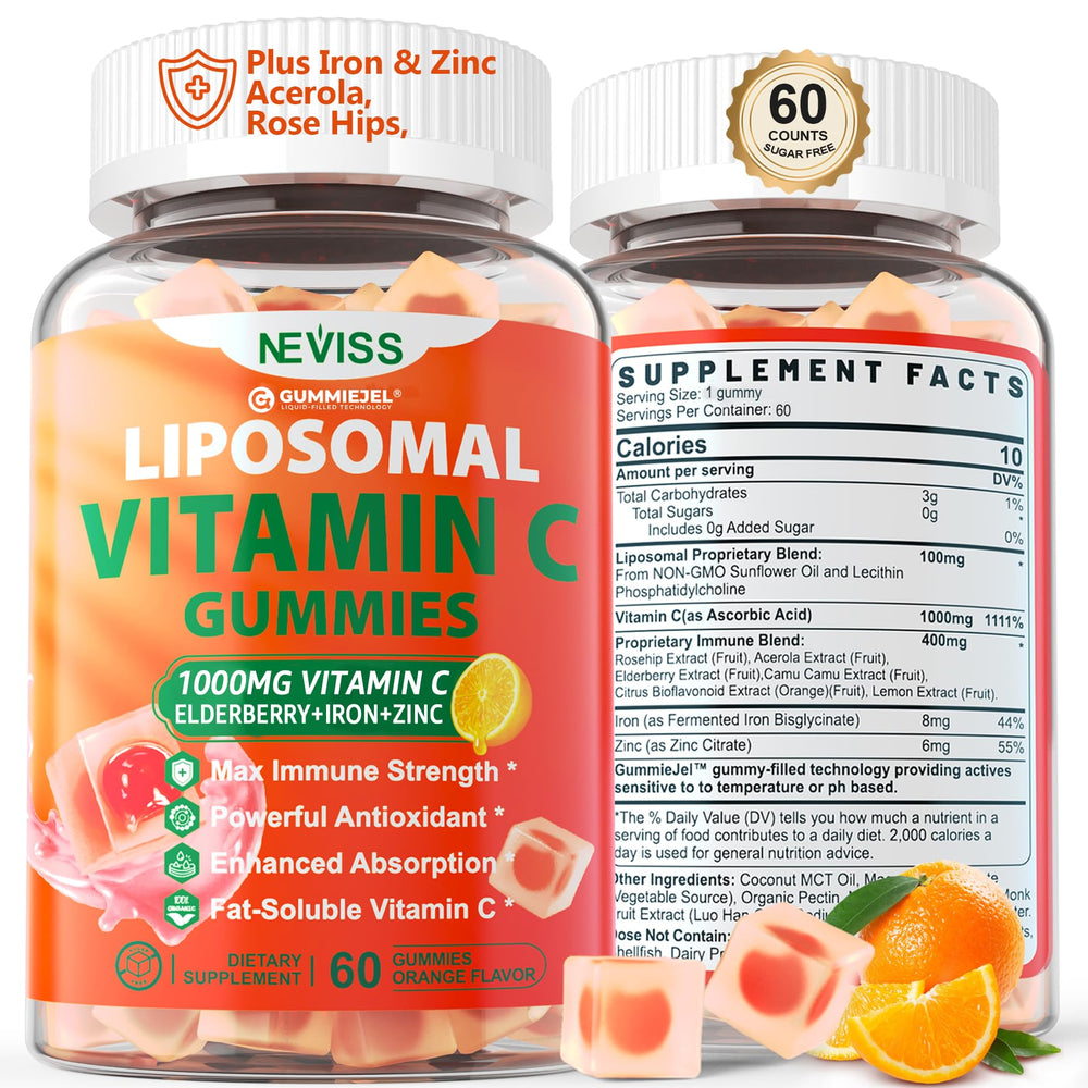 NEVISS Liposomal Vitamin C 1000mg bottle for daily immune support.